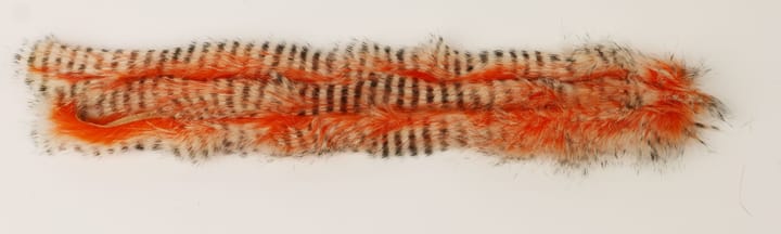 Hareline Tiger Barred Magnum Rabbit Strips Black Barred/White Tipped Hot Orange Hareline Hareline Tiger Barred Magnum Rabbit Strips Black Barred/White Tipped Hot Orange Hareline