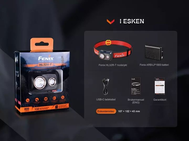 Fenix Fenix Hl32r-T Hodelykt 800lm Sort Hodelykt Designet For Løping Fenix Fenix Fenix Hl32r-T Hodelykt 800lm Sort Hodelykt Designet For Løping Fenix