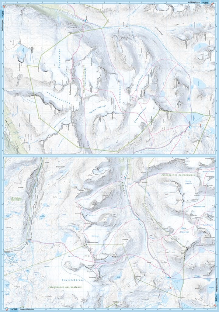 Calazo förlag Høgruta 1:25 000 Alpine map Calazo förlag