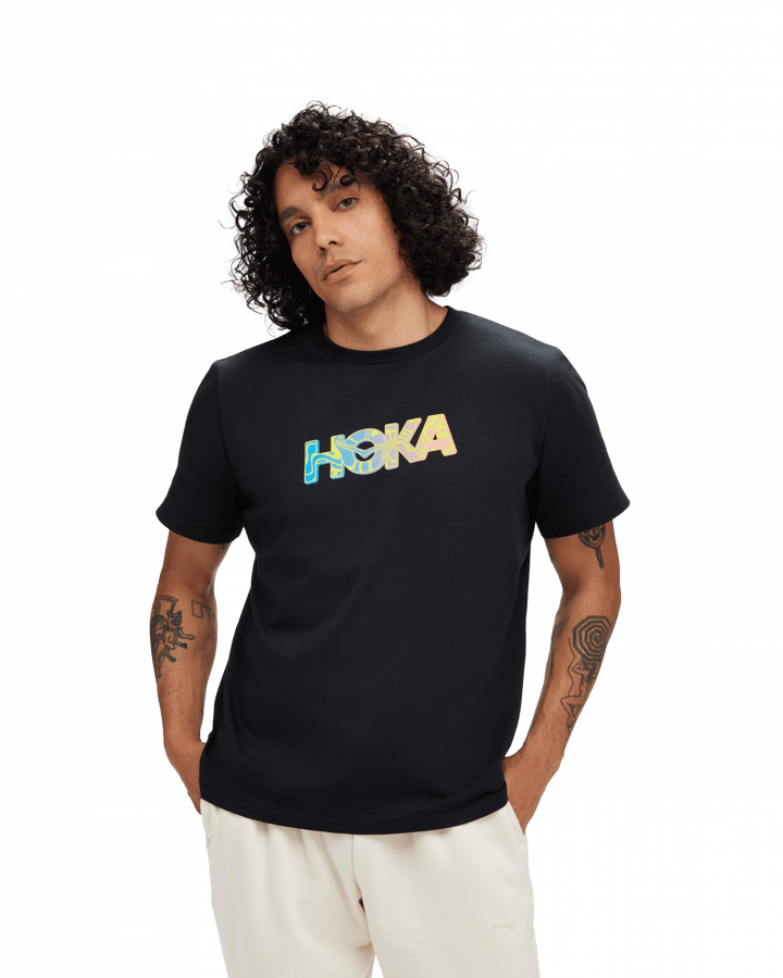 Hoka Men's Topo Logo Short Sleeve Black Hoka