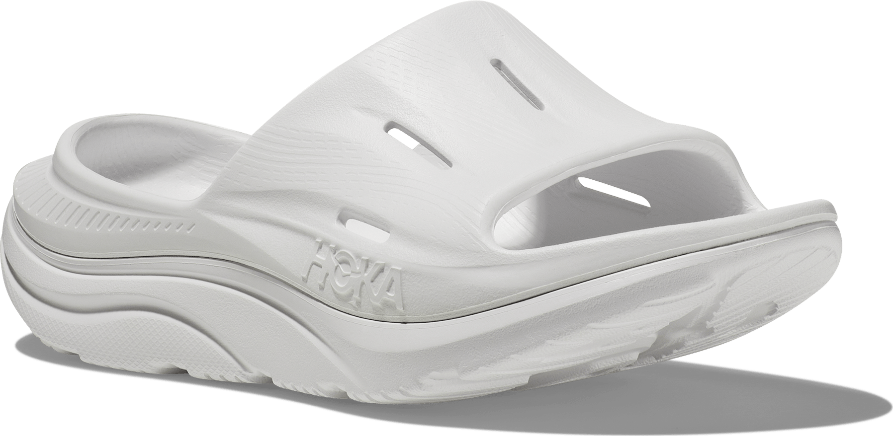 HOKA ◆ SLIPPERS / U ORA RECOVERY SLIDE3 WHITE 1135061-CSAA Hoka 1135061 Men's ORA Recovery Slide 3 White White - Family