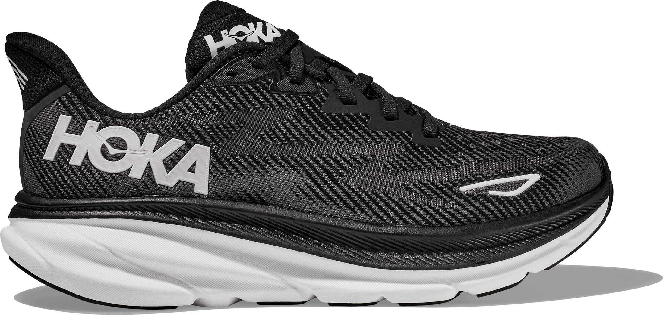 Hoka Women's Clifton 9 Black/White Träningsskor 39 1/3