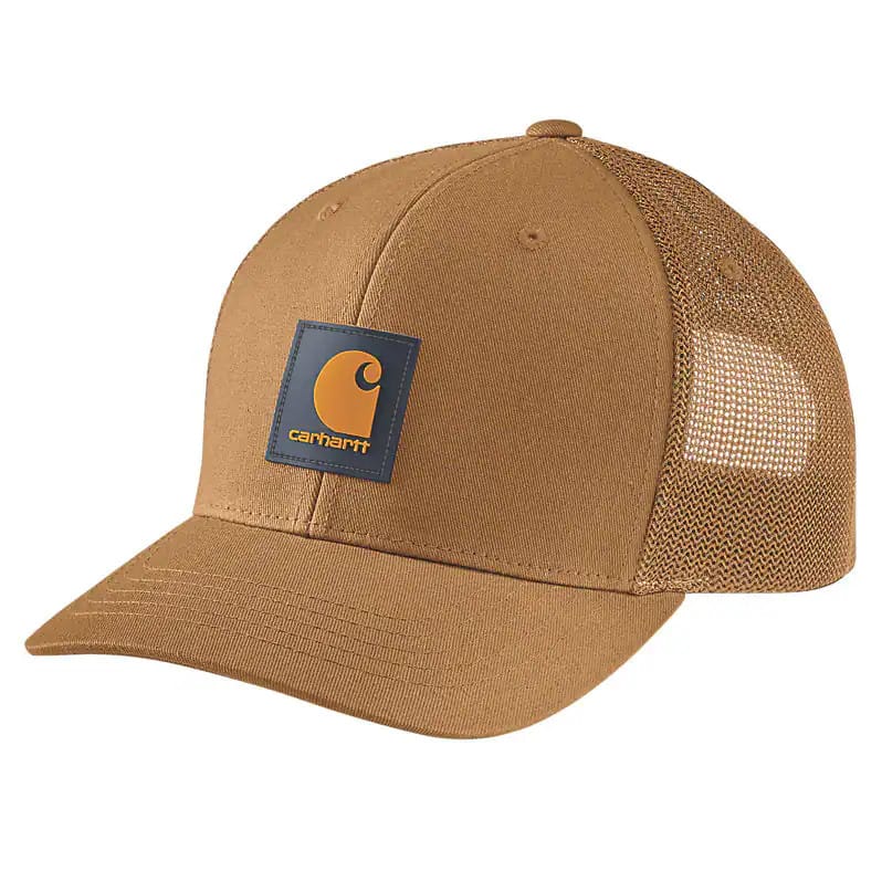 Carhartt Twill Mesh-Back Logo Patch Cap Carhartt Brown/honeycomb