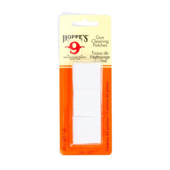 Hoppes Cleaning Patches No.2 Caliber .22 - .270 White Hoppes