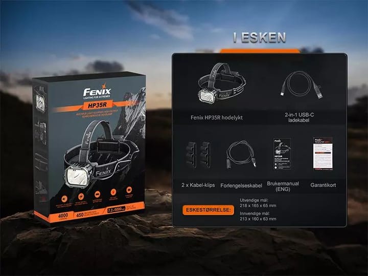 Fenix Fenix Hp35r Hodelykt 4000lm Superkraftig Hodelykt For Søk Og Redning Fenix