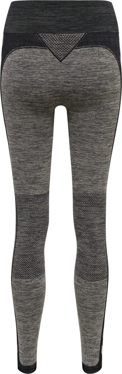 Hummel Women's hmlCLEA Seamless Mid Waist Tights Chateau Gray/Black Melange Hummel