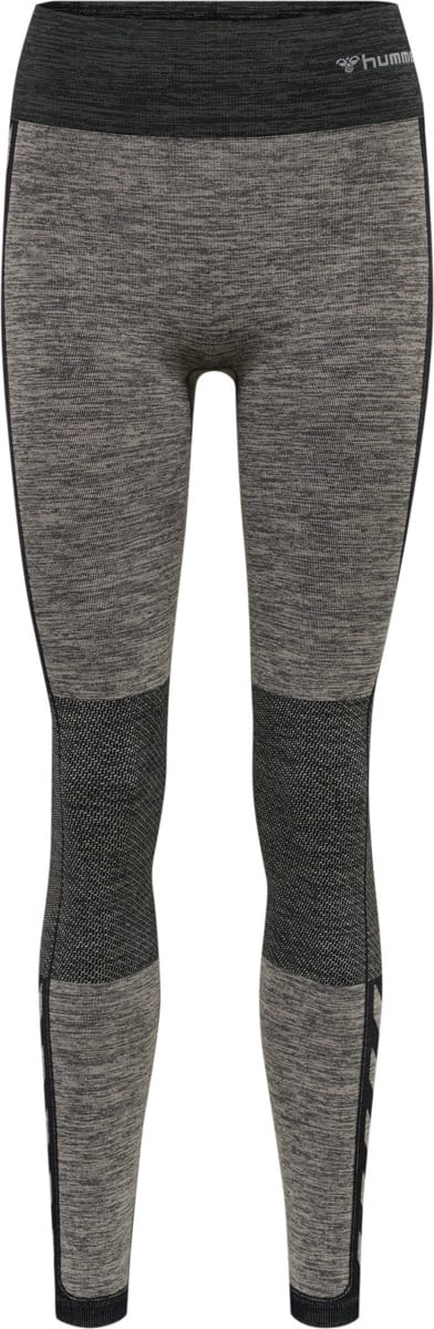 Hummel Women's hmlCLEA Seamless Mid Waist Tights Chateau Gray/Black Melange Hummel
