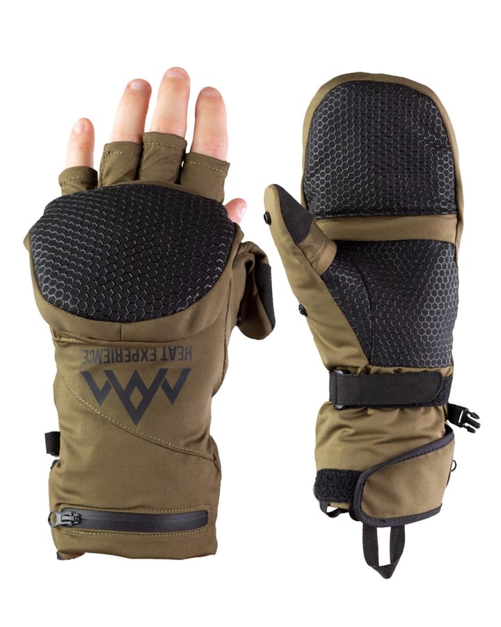 Heat Experience Heated Hunt Pullover Mittens Green Heat Experience