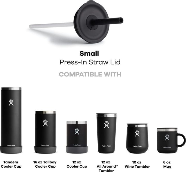 Press-In Straw Lid Small Black Hydro Flask