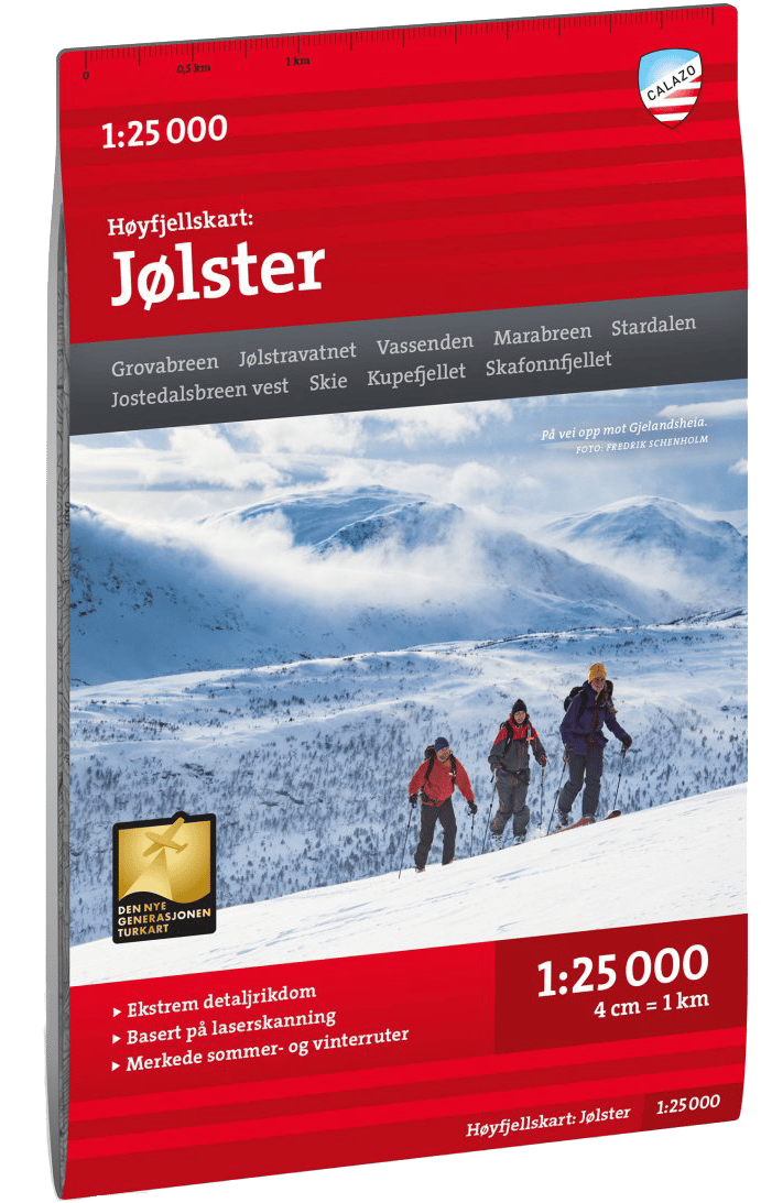 Calazo förlag Jölster 1:25 000 Alpine map Calazo förlag