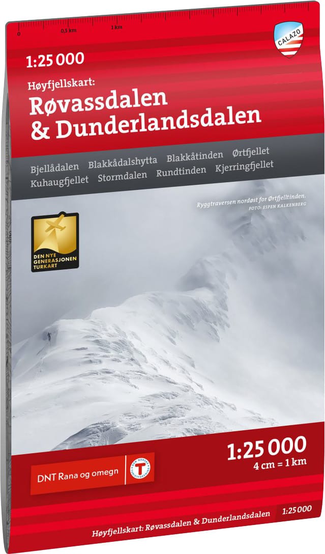 Calazo förlag Høyfjellskart Røvassdalen & Dunderlandsdalen 1:25.000 NoColour Calazo förlag