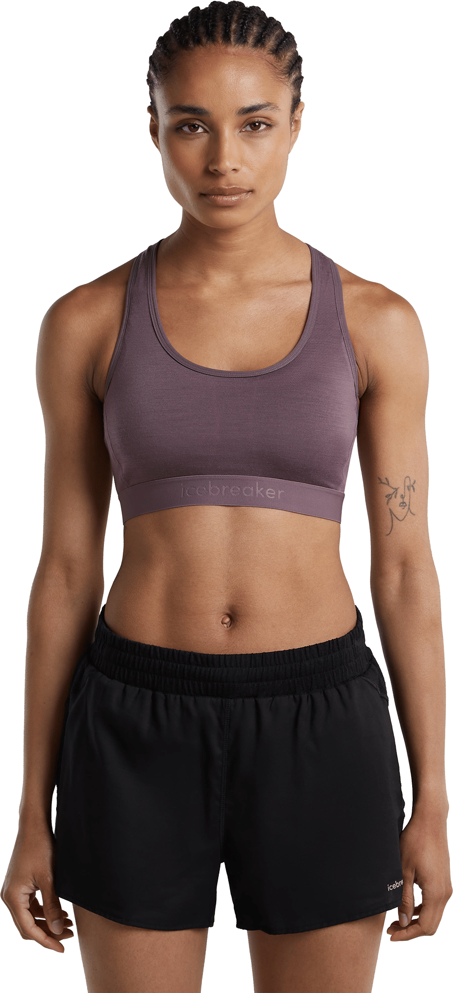 Icebreaker Women's Merino 125 Zoneknit Racerback Bra Grey Plum