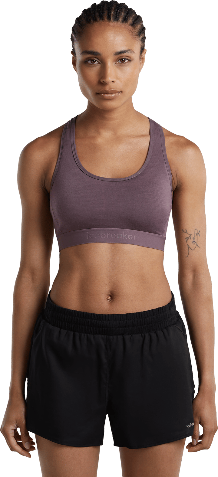 Icebreaker Women's Merino 125 Zoneknit Racerback Bra Grey Plum Icebreaker