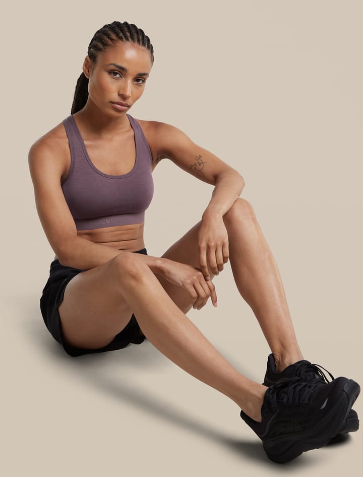 Icebreaker Women's Merino 125 Zoneknit Racerback Bra Grey Plum Icebreaker