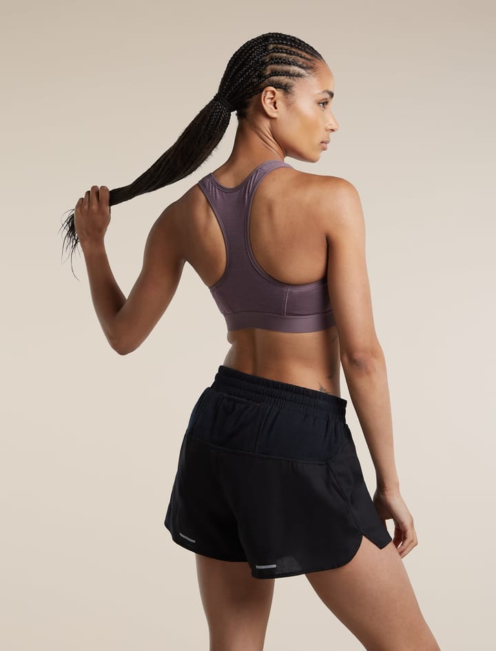 Icebreaker Women's Merino 125 Zoneknit Racerback Bra Grey Plum Icebreaker