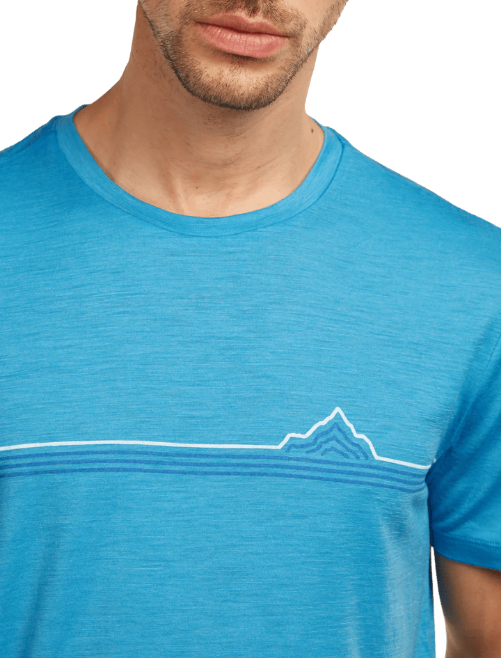 Icebreaker Men's Merino 150 Tech Lite Ss Tee Range Stripes Arctic Icebreaker