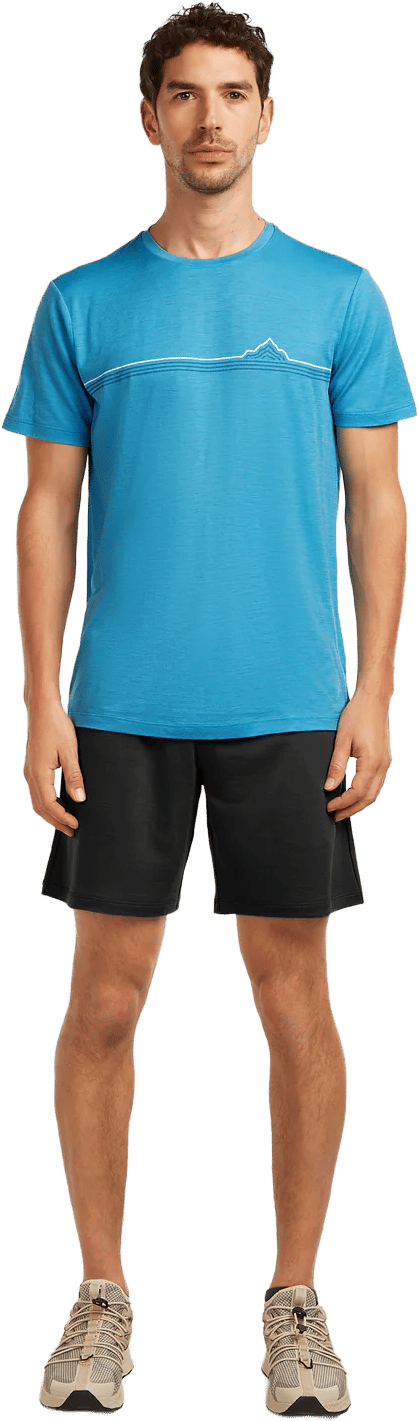 Icebreaker Men's Merino 150 Tech Lite Ss Tee Range Stripes Arctic Icebreaker