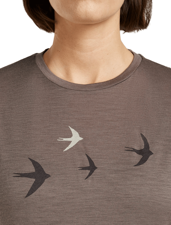 Icebreaker Women's Merino 150 Tech Lite Ss Tee Bird Transit Brown Icebreaker