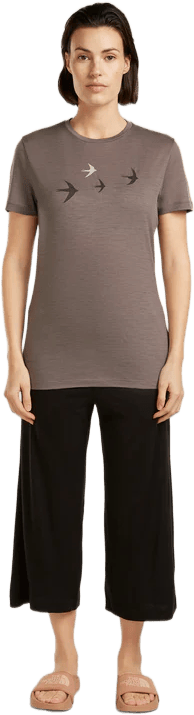 Icebreaker Women's Merino 150 Tech Lite Ss Tee Bird Transit Brown Icebreaker