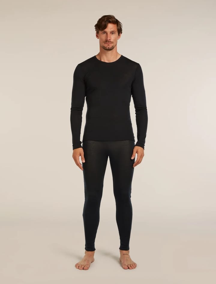 Icebreaker Men Merino 175 Everyday Ls Crewe And Leggings Set Black Icebreaker