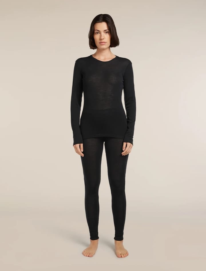 Icebreaker Women Merino 175 Everyday Ls Crewe And Leggings Set Black Icebreaker