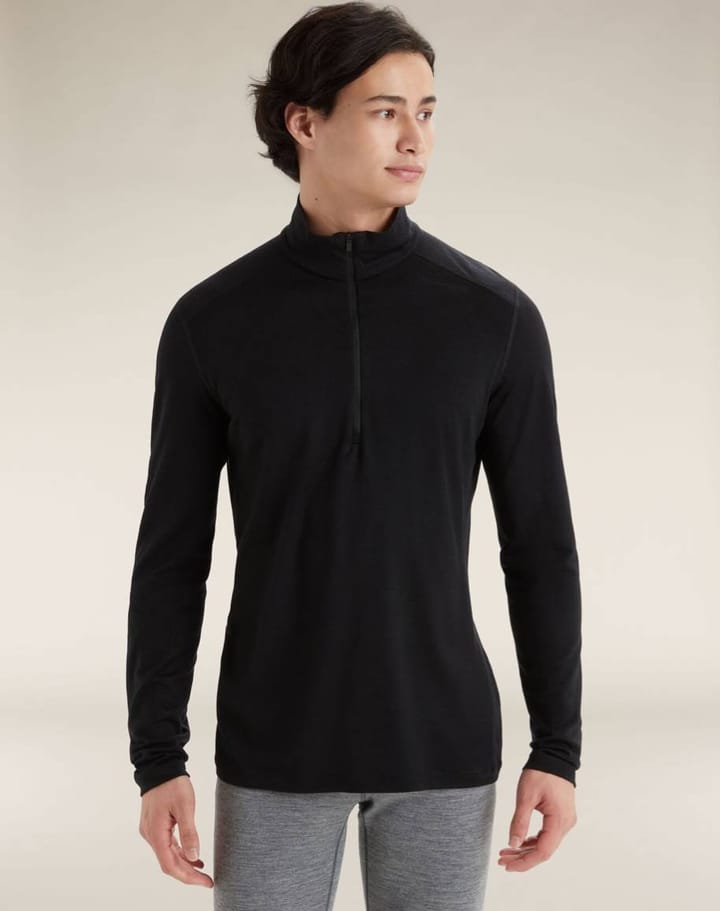 Icebreaker Men's 200 Oasis Long Sleeve Half Zip Black Icebreaker