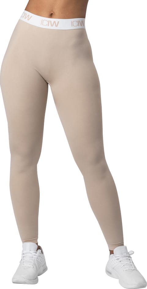 ICANIWILL Women's Define Logo Seamless Tights Sand/White ICANIWILL