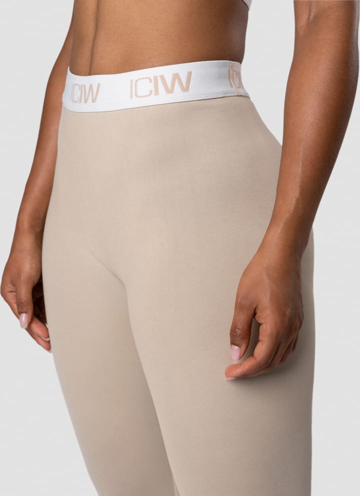 ICANIWILL Women's Define Logo Seamless Tights Sand/White ICANIWILL