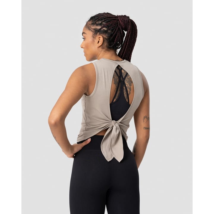 ICANIWILL Women's Empowering Open Back Tank Greige ICANIWILL