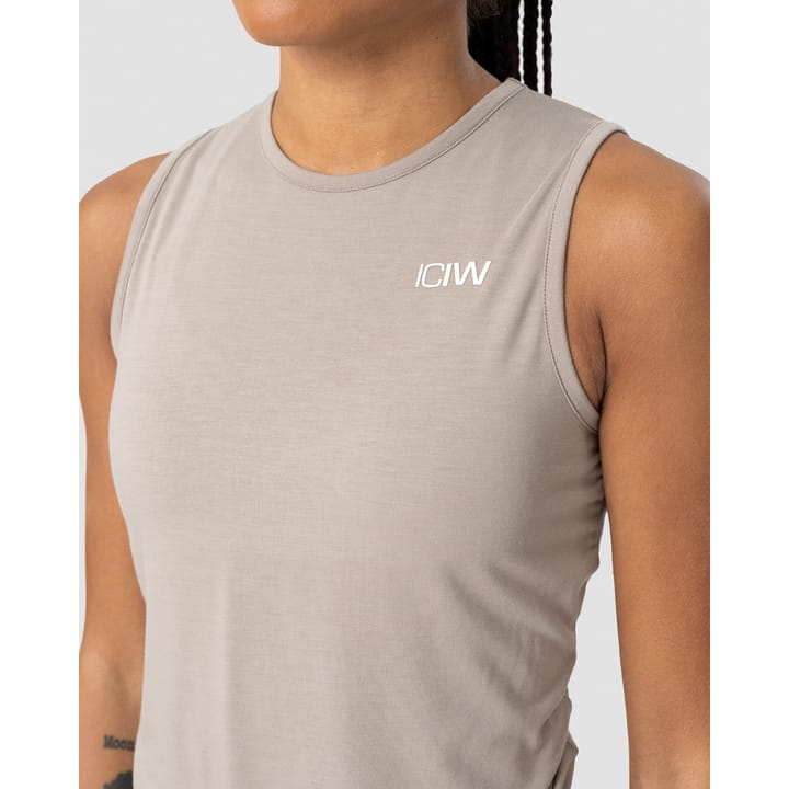 ICANIWILL Women's Empowering Open Back Tank Greige ICANIWILL