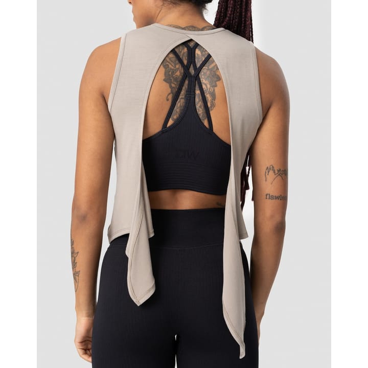 ICANIWILL Women's Empowering Open Back Tank Greige ICANIWILL