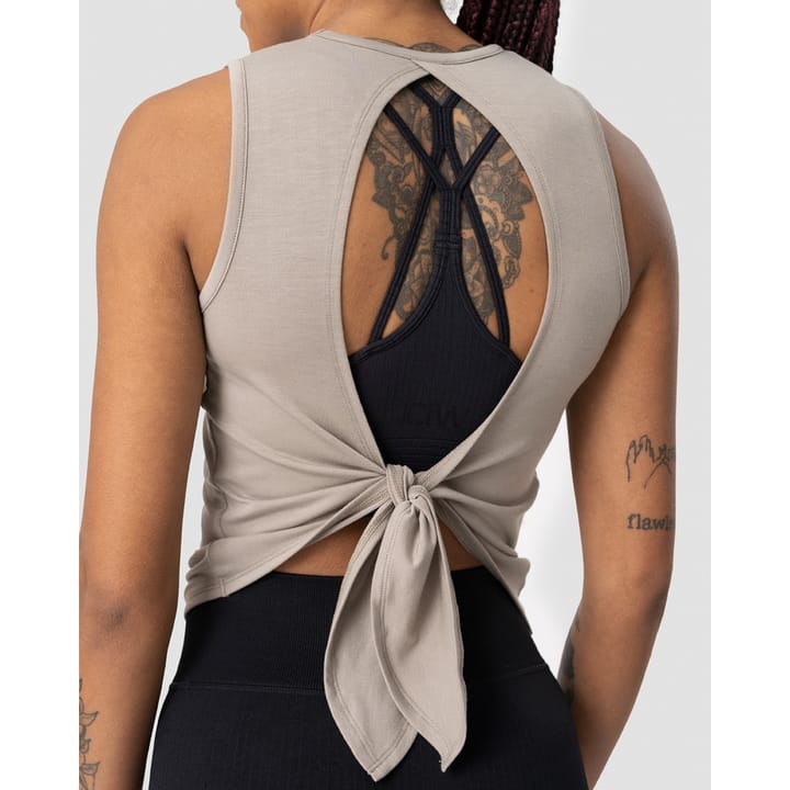 ICANIWILL Women's Empowering Open Back Tank Greige ICANIWILL