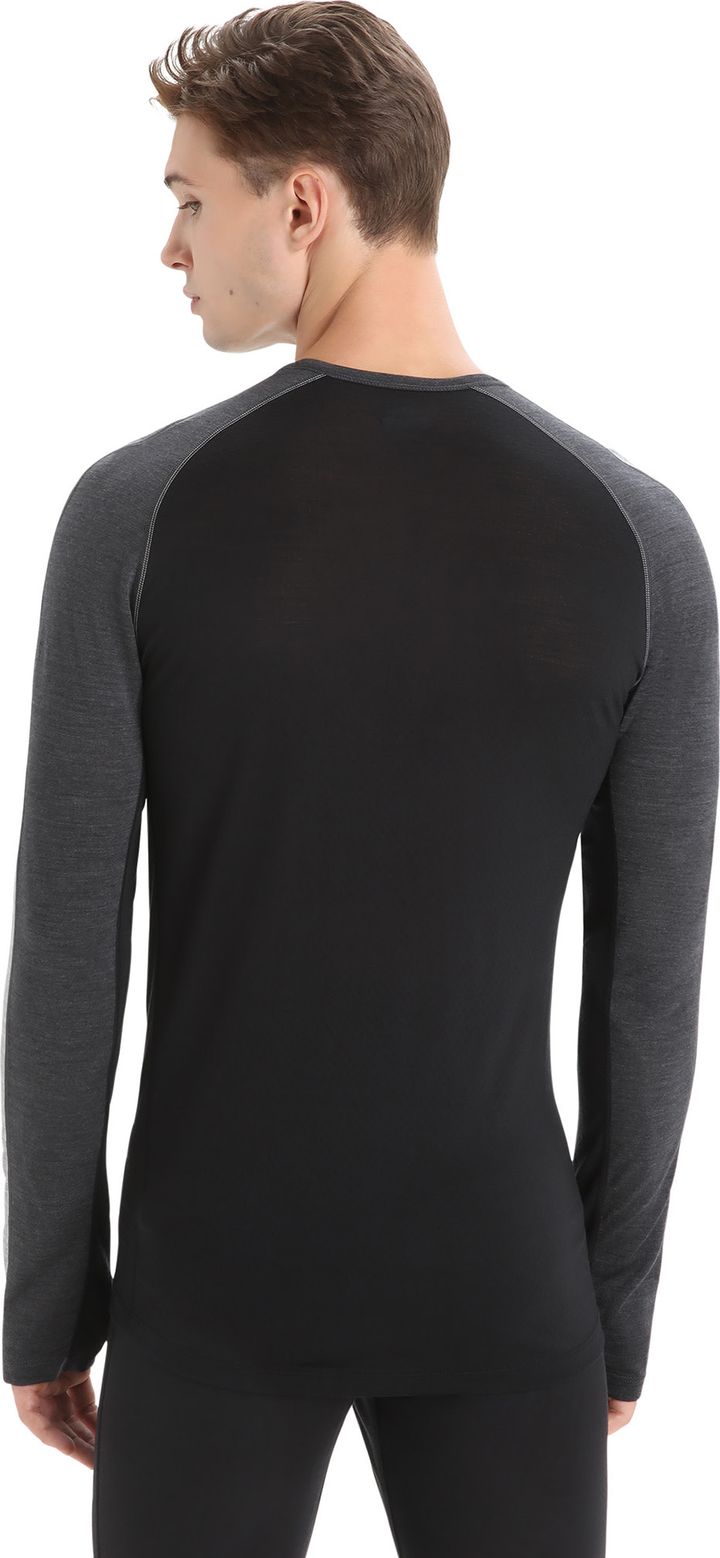 Icebreaker Men's 125 Zoneknit™ Long Sleeve Crewe JET HTHR/BLK/METRO H/CB Icebreaker