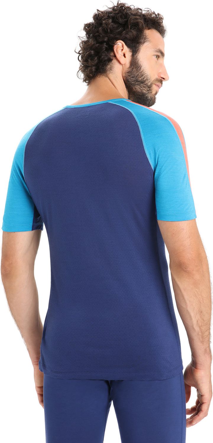 Icebreaker Men's 125 Zoneknit™ Short Sleeve Crewe Geo Blue/Royal Navy Icebreaker