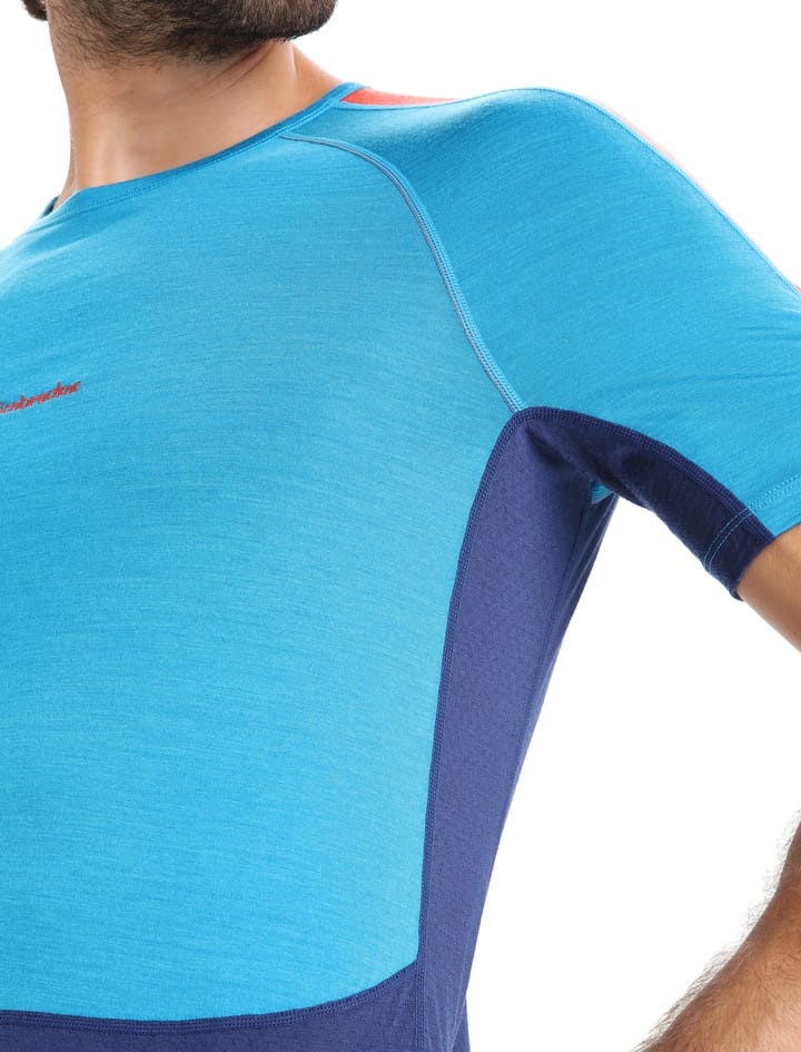 Icebreaker Men's 125 Zoneknit™ Short Sleeve Crewe Geo Blue/Royal Navy Icebreaker