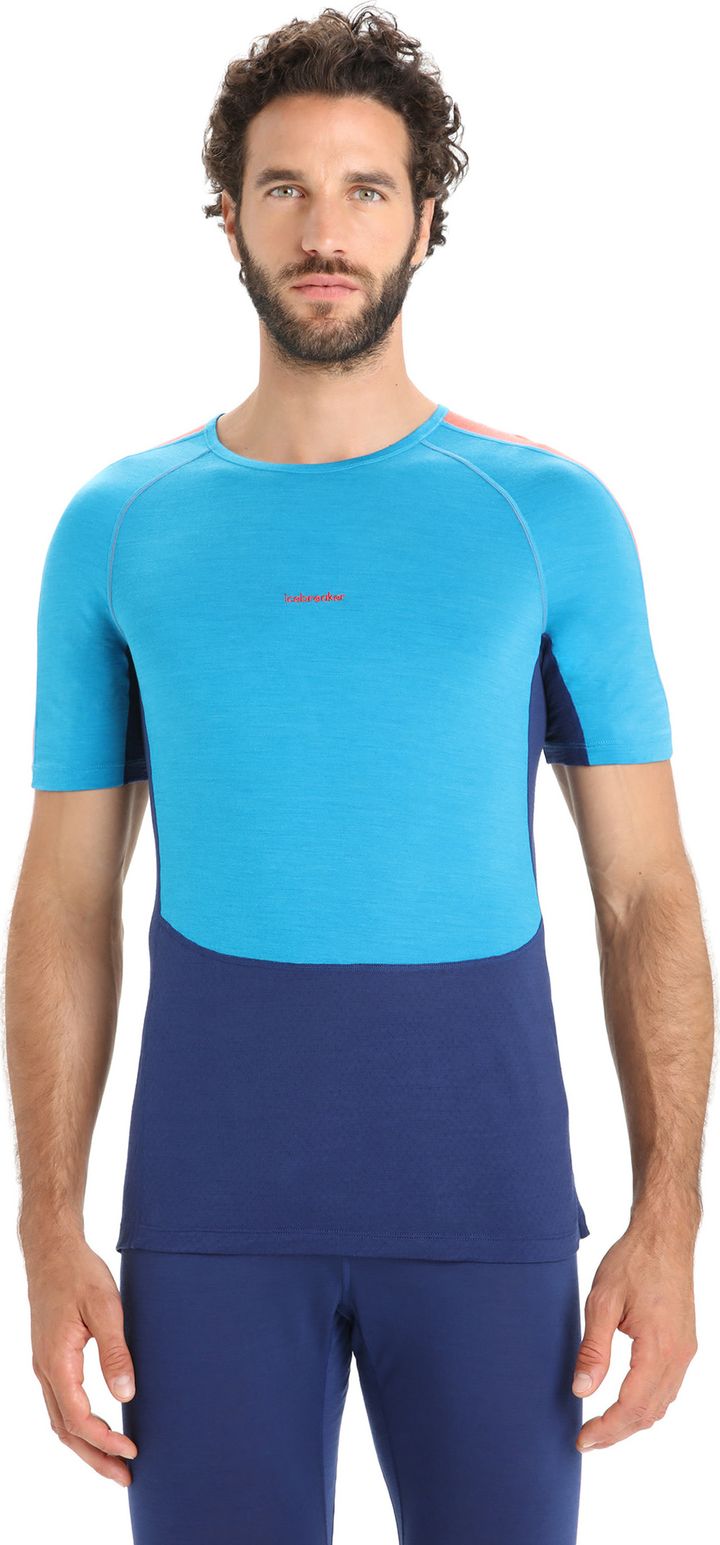 Icebreaker Men's 125 Zoneknit™ Short Sleeve Crewe Geo Blue/Royal Navy Icebreaker