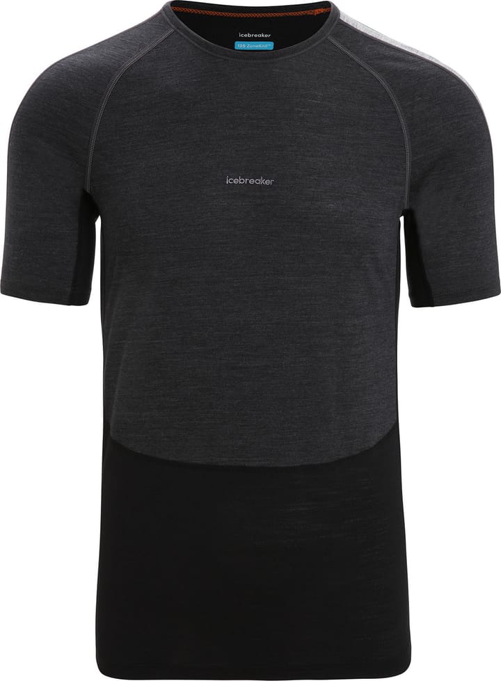 Icebreaker Men's 125 Zoneknit™ Short Sleeve Crewe Jet Heather/Black/Metro Heather Icebreaker