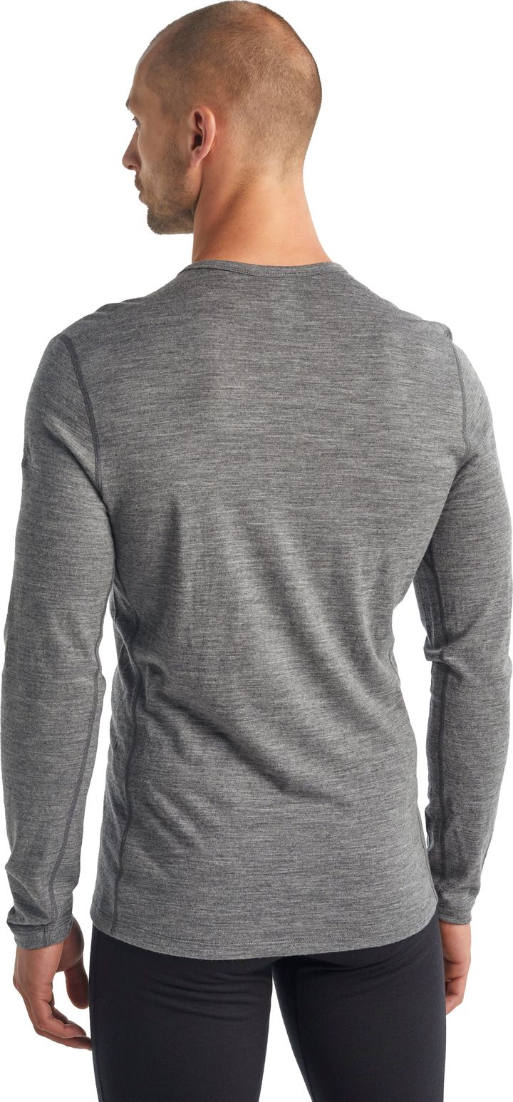 Icebreaker Men's 200 Oasis Long Sleeve Crewe Gritstone Hthr-013 Icebreaker