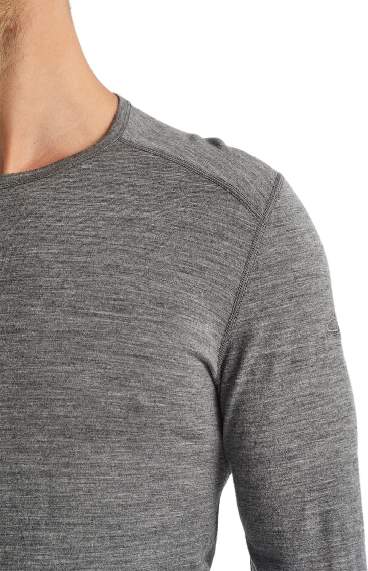 Icebreaker Men's 200 Oasis Long Sleeve Crewe Gritstone Hthr-013 Icebreaker