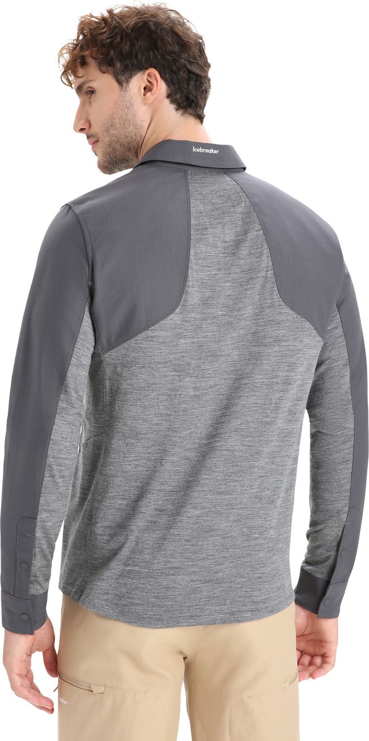 Men's Hike Long Sleeve Top MONSOON/GRITSTONE HTHR/CB Icebreaker