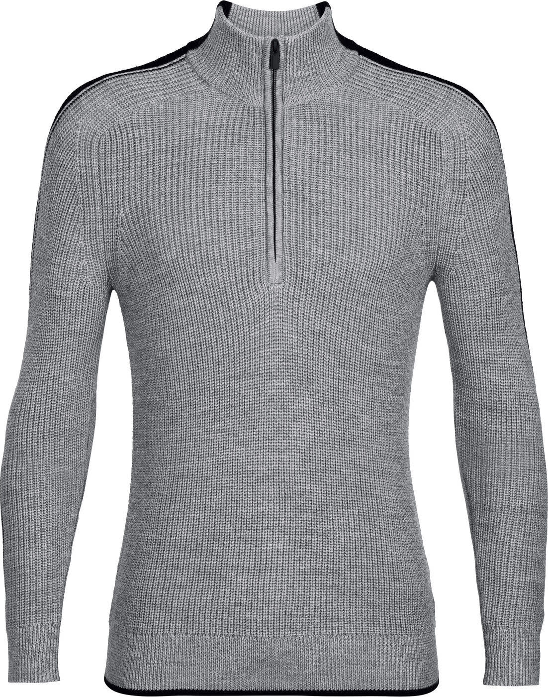 Men’s Lodge Long Sleeve Half Zip Sweater GRITSTONE HTHR/BLACK