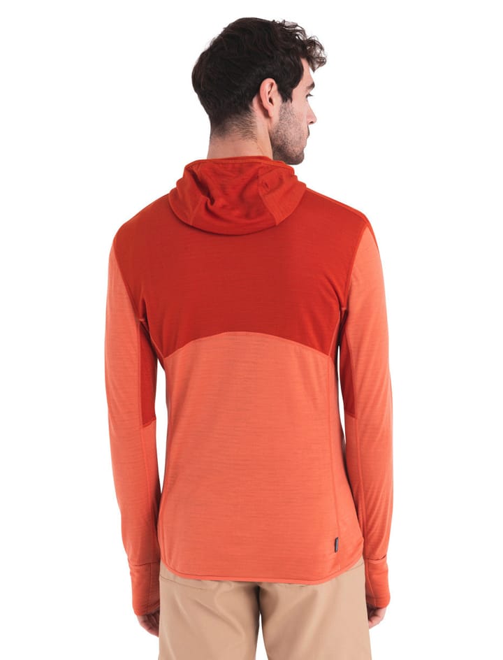 Icebreaker Men's Merino 200 Realfleece™ Descender Long Sleeve Zip Hoodie Molten/Ember/Cb Icebreaker