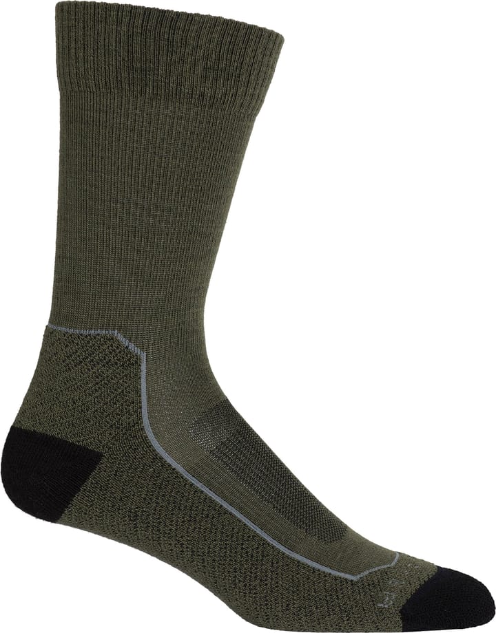 Men's Merino Hike+ Light Crew Socks LODEN/BLACK/GRITSTONE HTHR Icebreaker