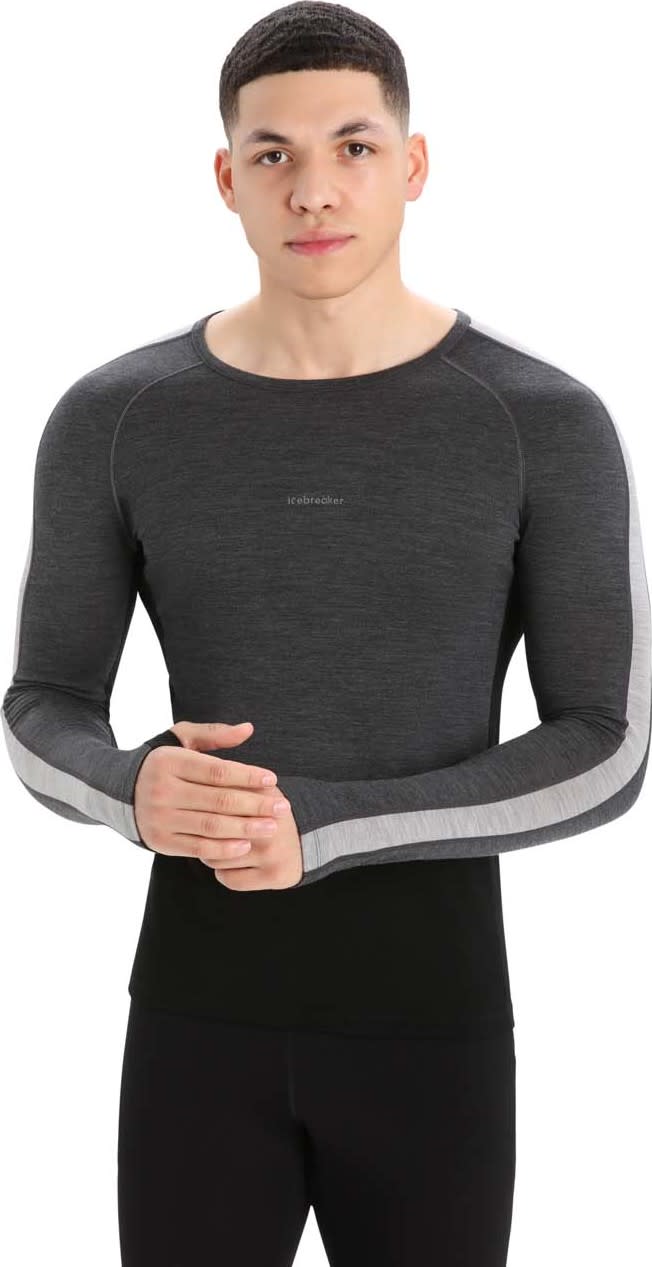 Icebreaker Men's Zoneknit 200 Long Sleeve Crewe Jet Heather/Black Icebreaker Icebreaker Men's Zoneknit 200 Long Sleeve Crewe Jet Heather/Black Icebreaker