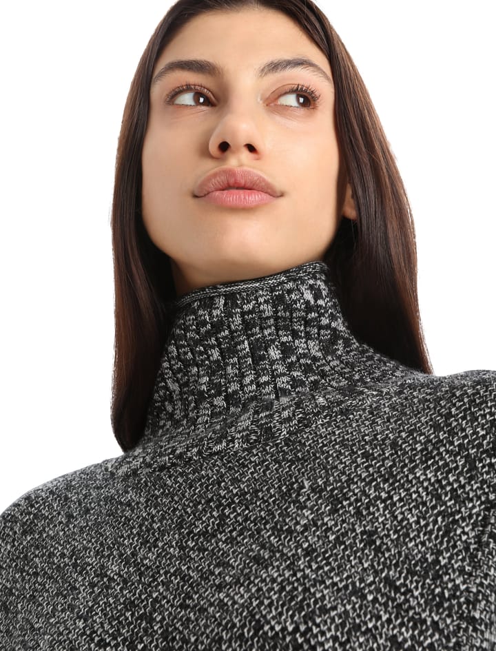 Women's Seevista Funnel Neck Sweater BLACK/SNOW Icebreaker