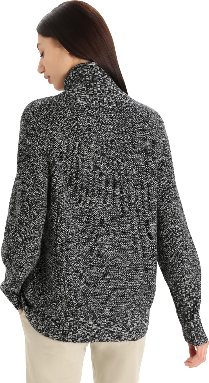 Women's Seevista Funnel Neck Sweater BLACK/SNOW Icebreaker