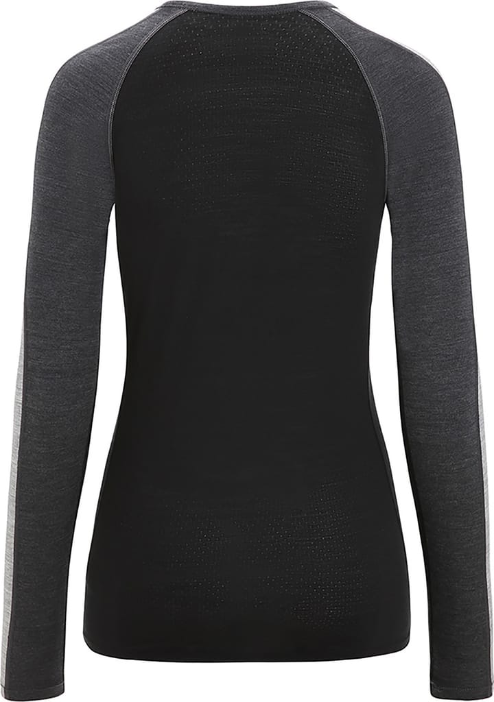 Icebreaker Women's 125 Zoneknit™ Long Sleeve Crew JET HTHR/BLK/METRO H/CB Icebreaker