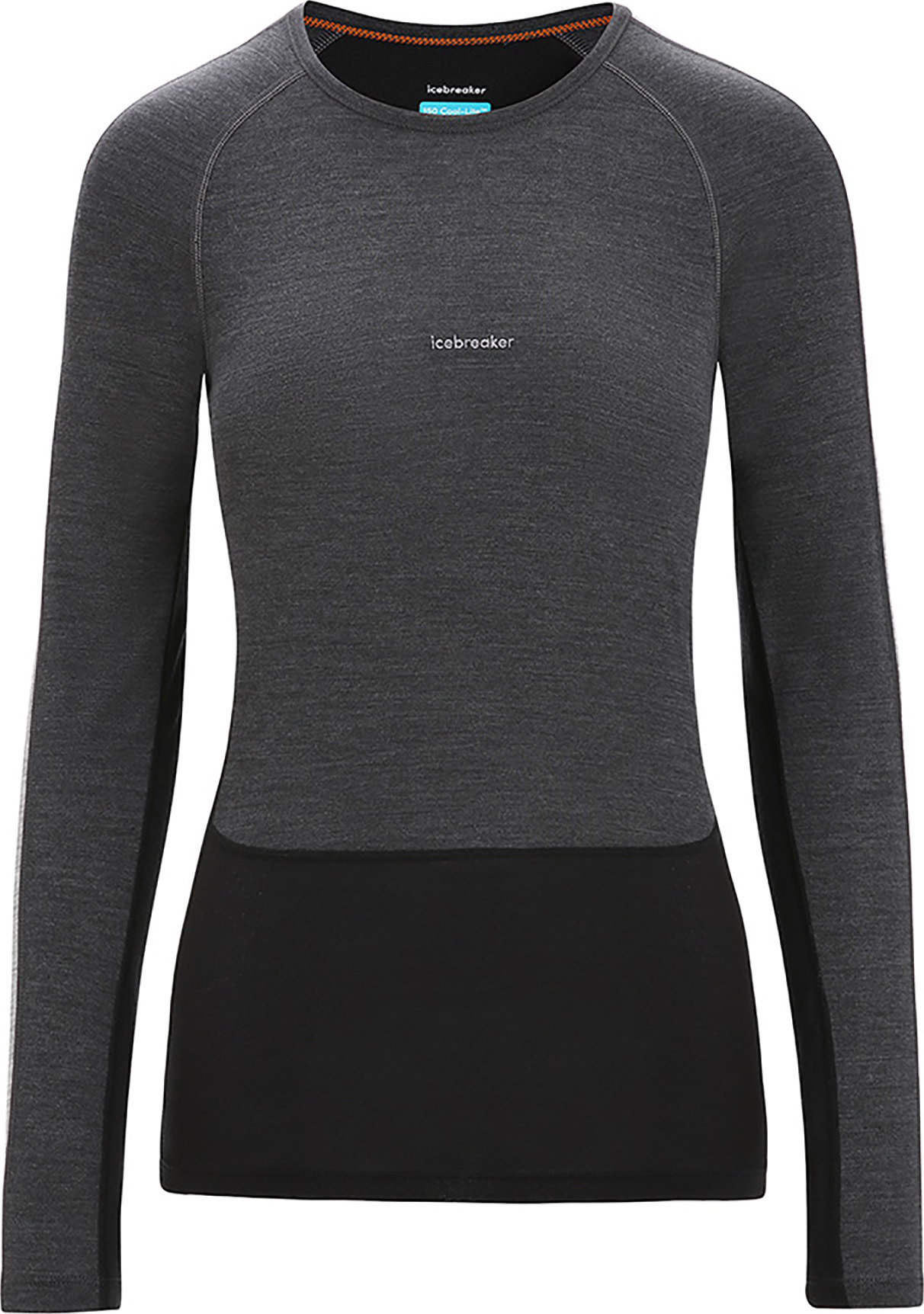 Icebreaker Women’s 125 Zoneknit™ Long Sleeve Crew JET HTHR/BLK/METRO H/CB