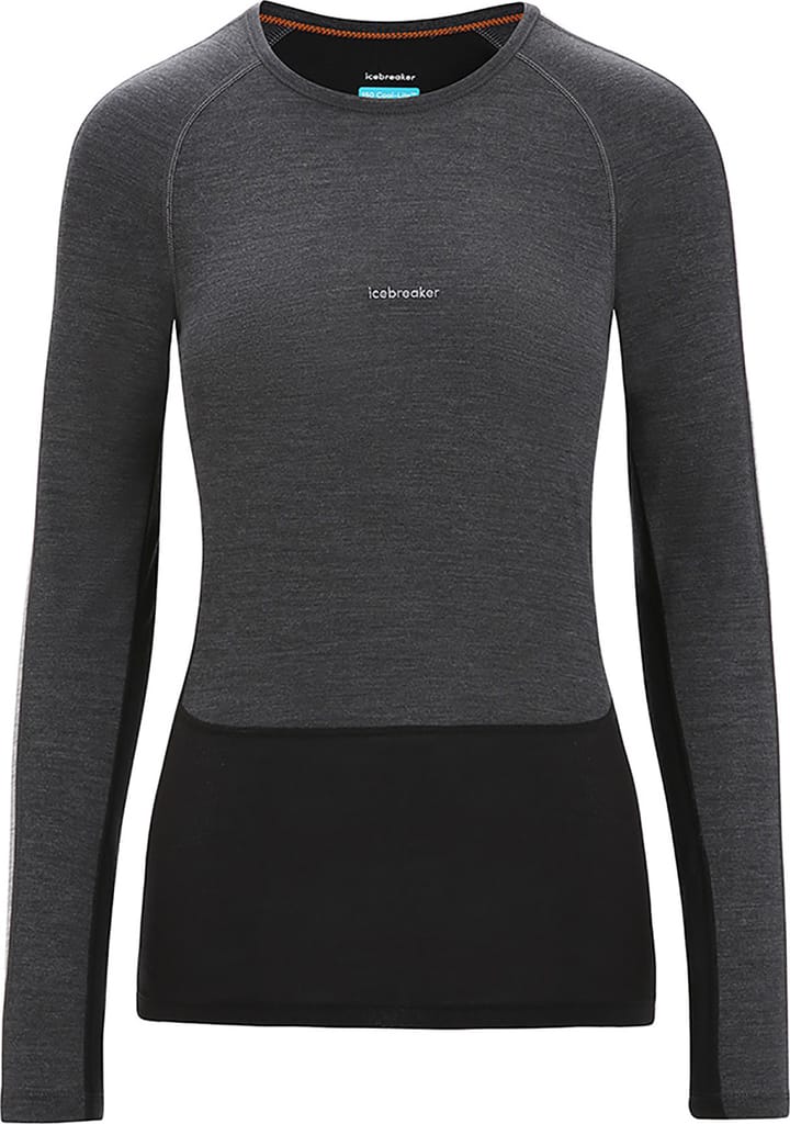 Icebreaker Women's 125 Zoneknit™ Long Sleeve Crew JET HTHR/BLK/METRO H/CB Icebreaker