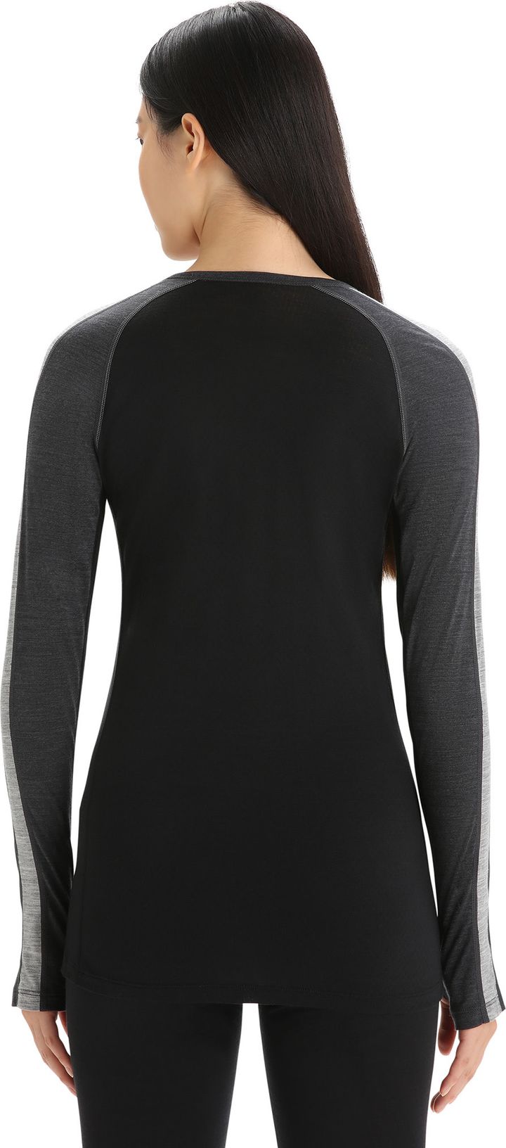 Icebreaker Women's 125 Zoneknit™ Long Sleeve Crew JET HTHR/BLK/METRO H/CB Icebreaker